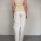 Pantalone vintage bianco latte in viscosa e seta