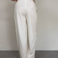 Pantalone vintage bianco latte in viscosa e seta