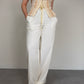 Pantalone vintage bianco latte in viscosa e seta