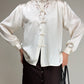 Blusa orientale in seta con ricami fatti a mano