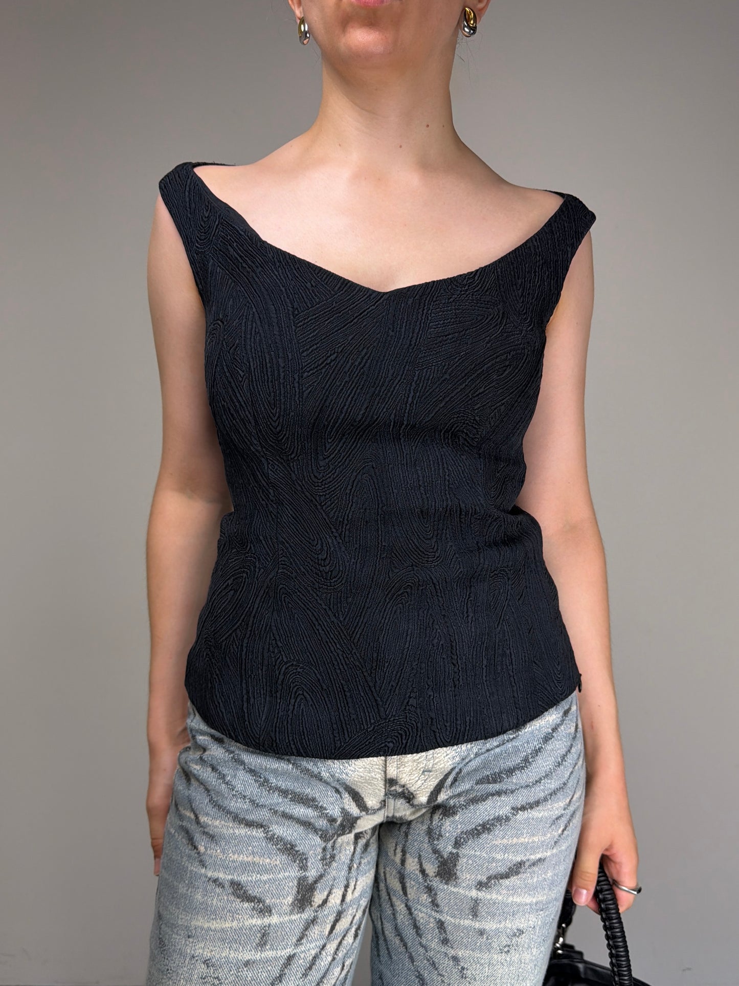 JIL SANDER top in misto seta