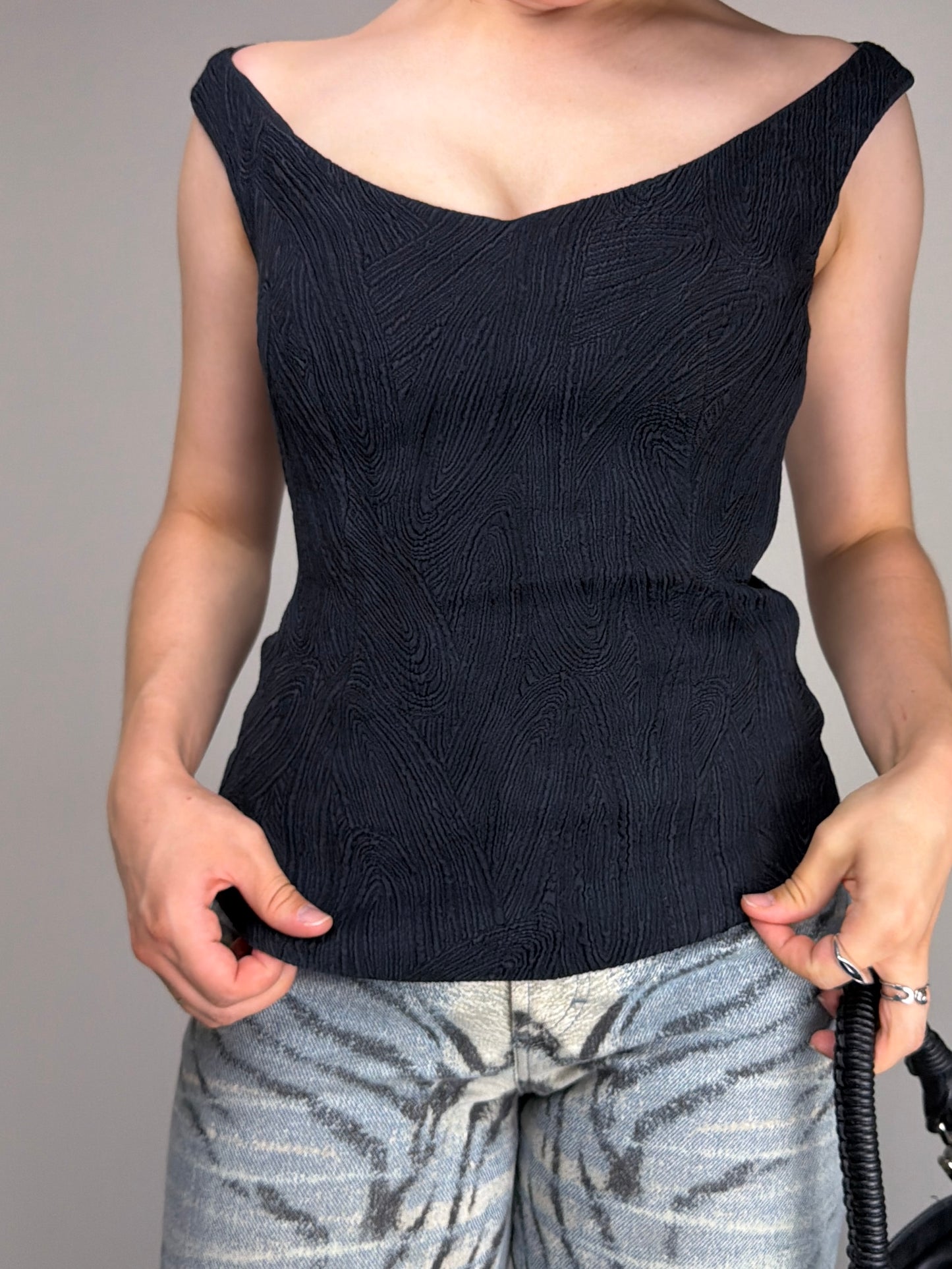 JIL SANDER top in misto seta