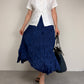 Gonna in 100% seta crinkle vintage made in France