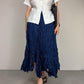 Gonna in 100% seta crinkle vintage made in France