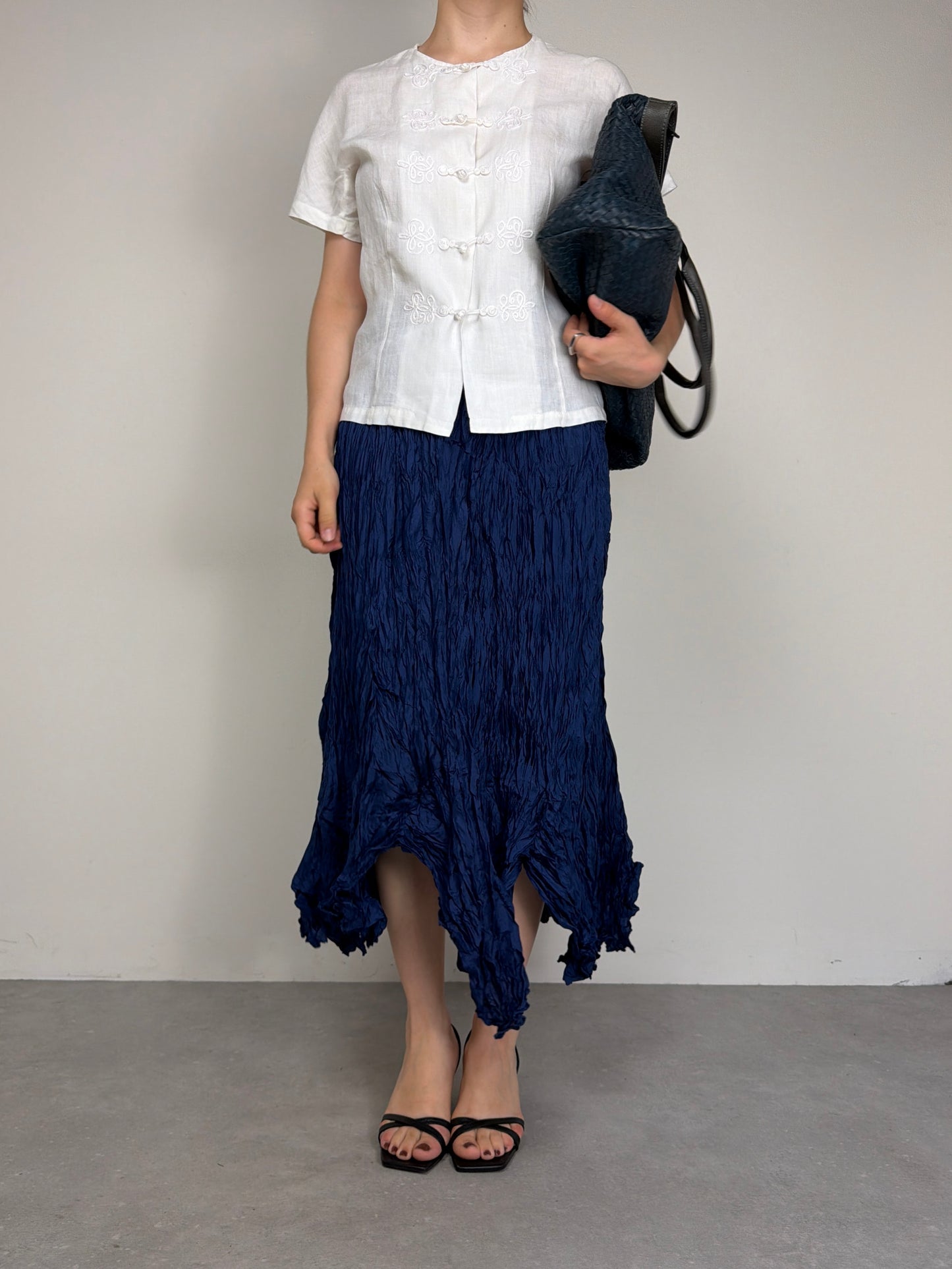 MAX MARA camicetta in lino dallo stile orientale