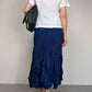 Gonna in 100% seta crinkle vintage made in France