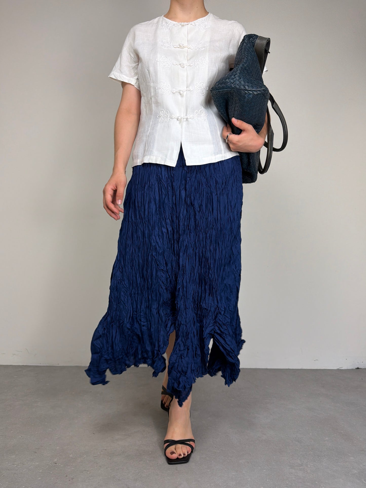 MAX MARA camicetta in lino dallo stile orientale