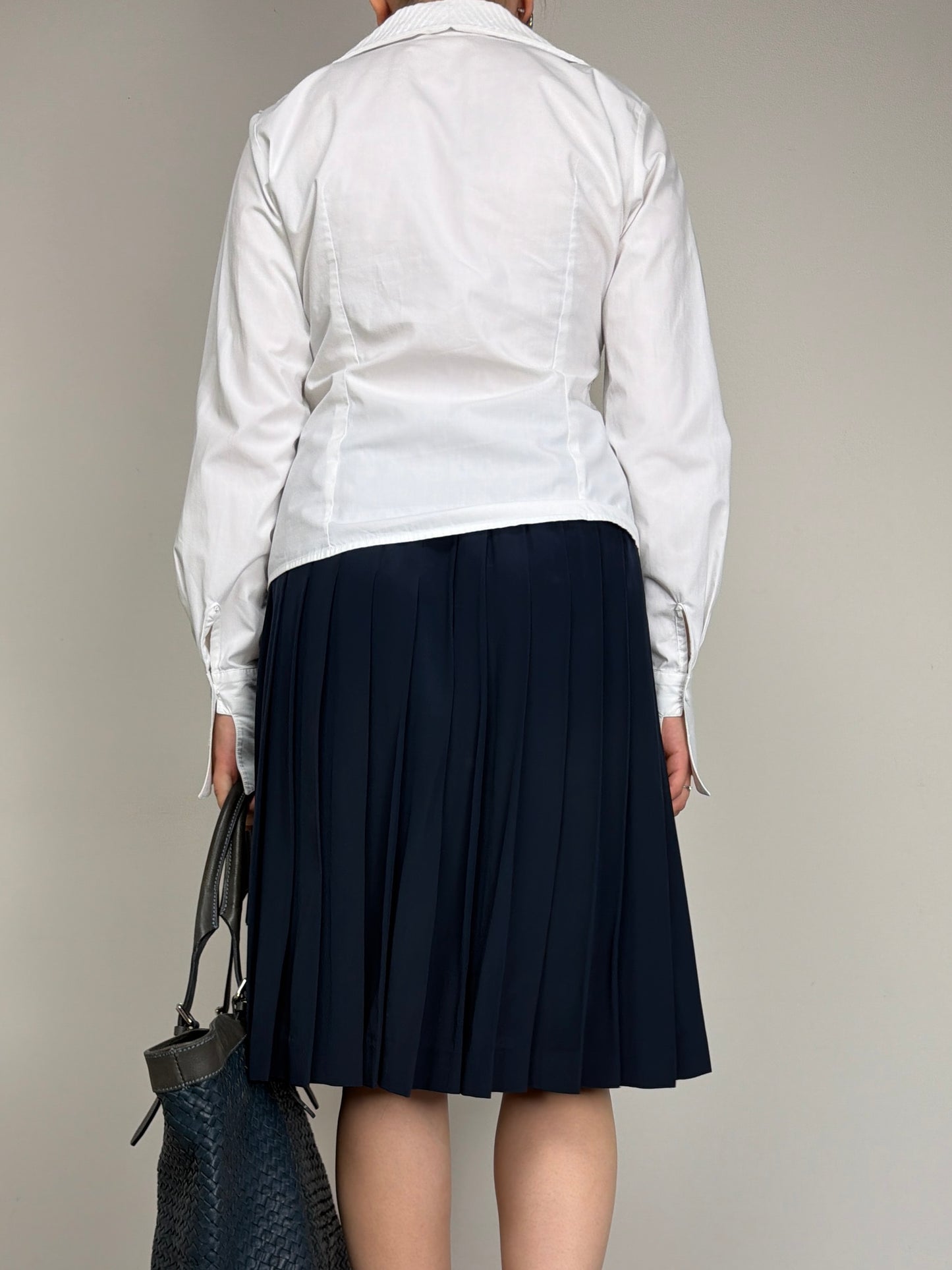 Camicia vintage in cotone con pieghe