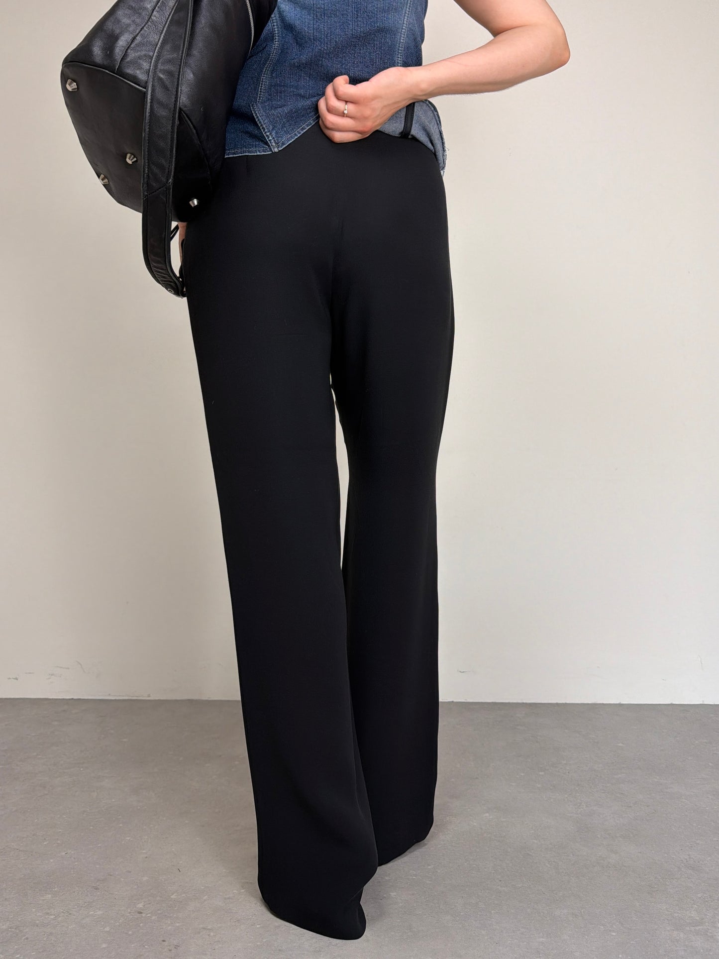 Pantaloni 100% seta nera