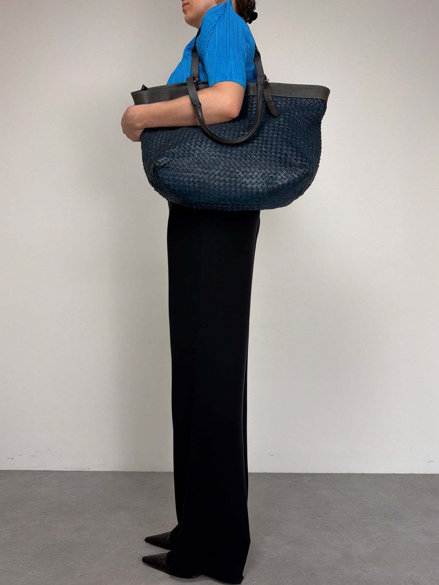 Borsa in vera pelle intrecciata made in Italy