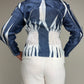 Camicetta vintage stampa denim effetto crinkle