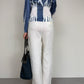 Camicetta vintage stampa denim effetto crinkle