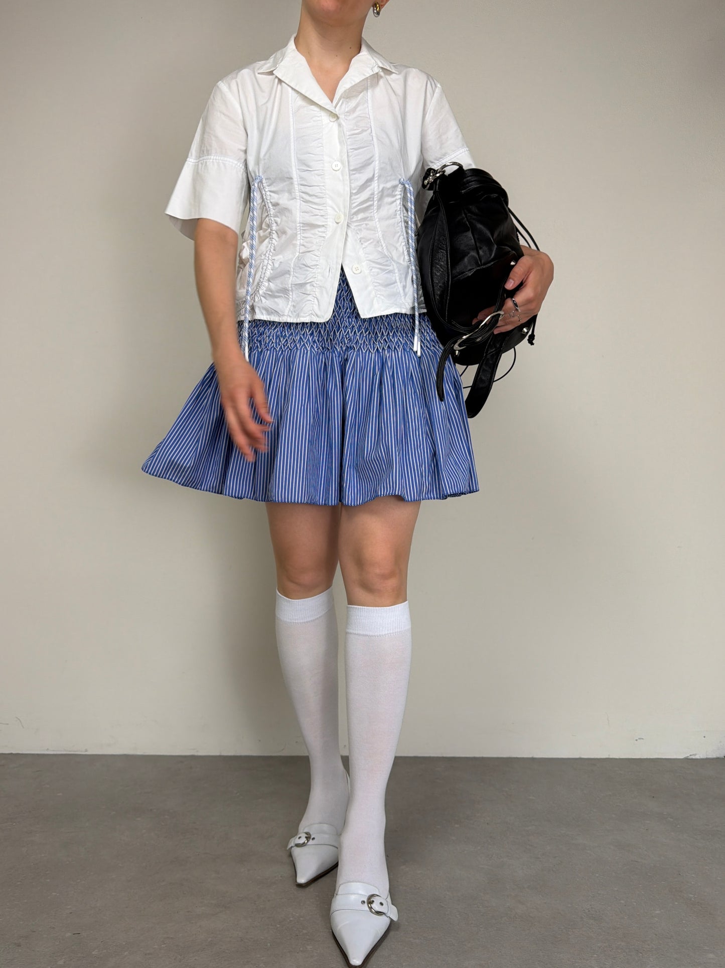 SPORTMAX camicetta in cotone con coulisse