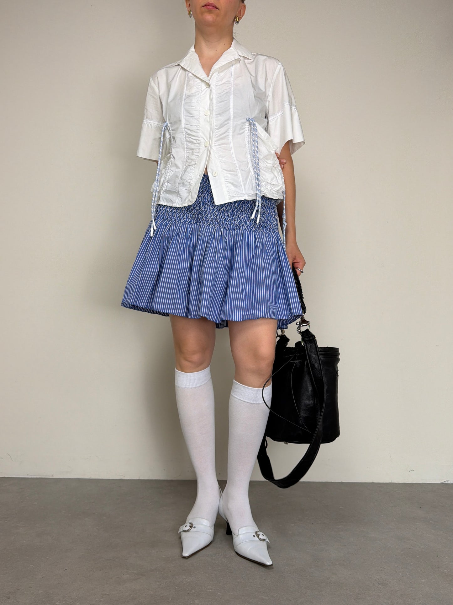 SPORTMAX camicetta in cotone con coulisse