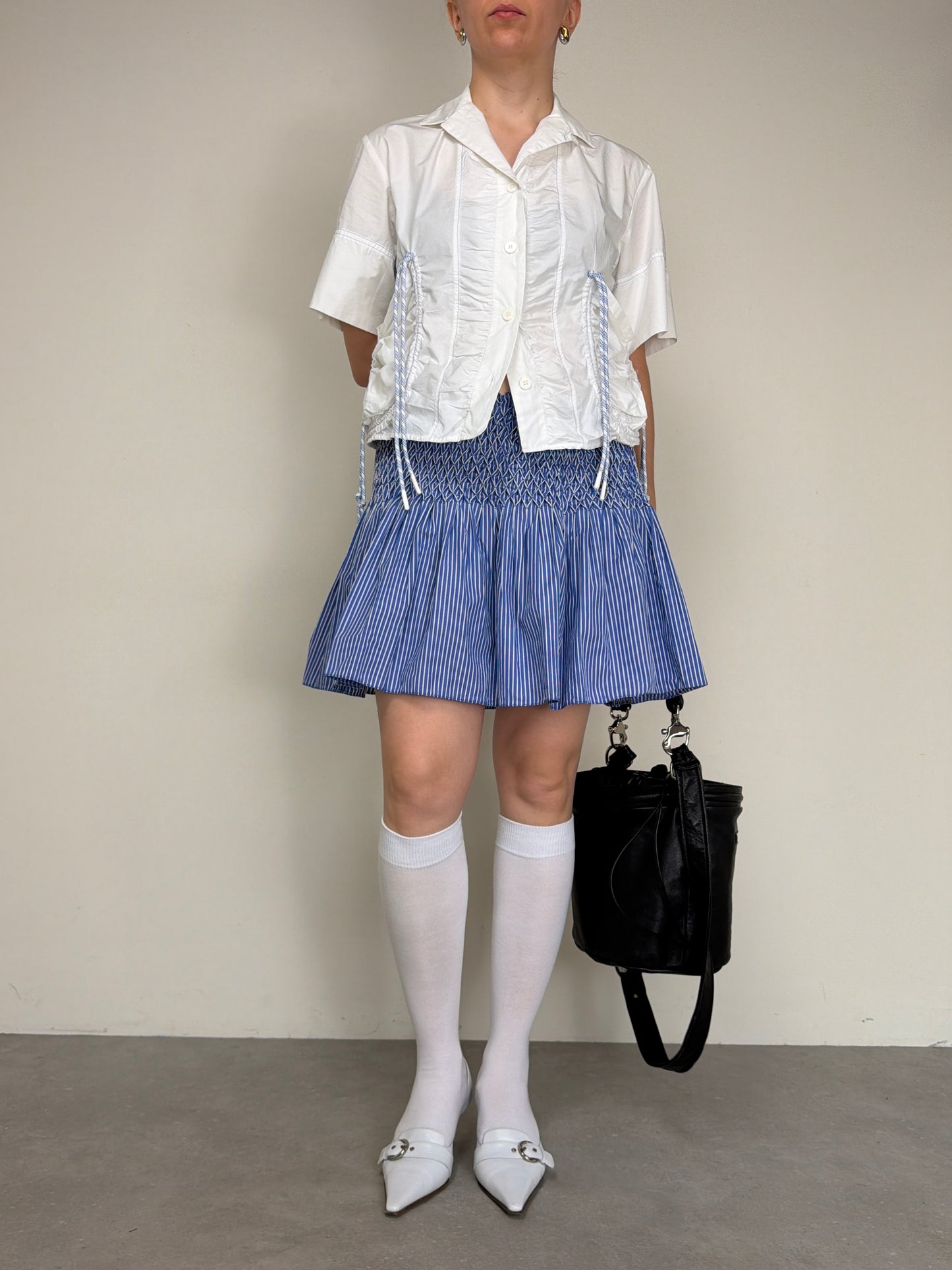 SPORTMAX camicetta in cotone con coulisse