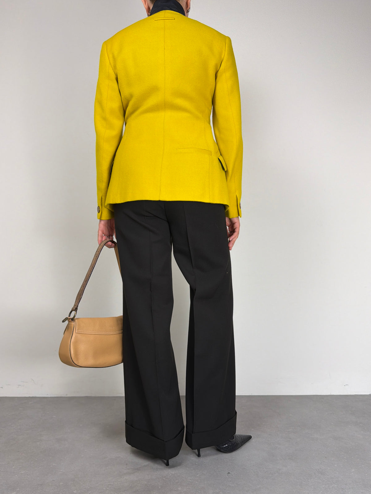 JEAN PAUL GAULTIER blazer in lana con collo alto