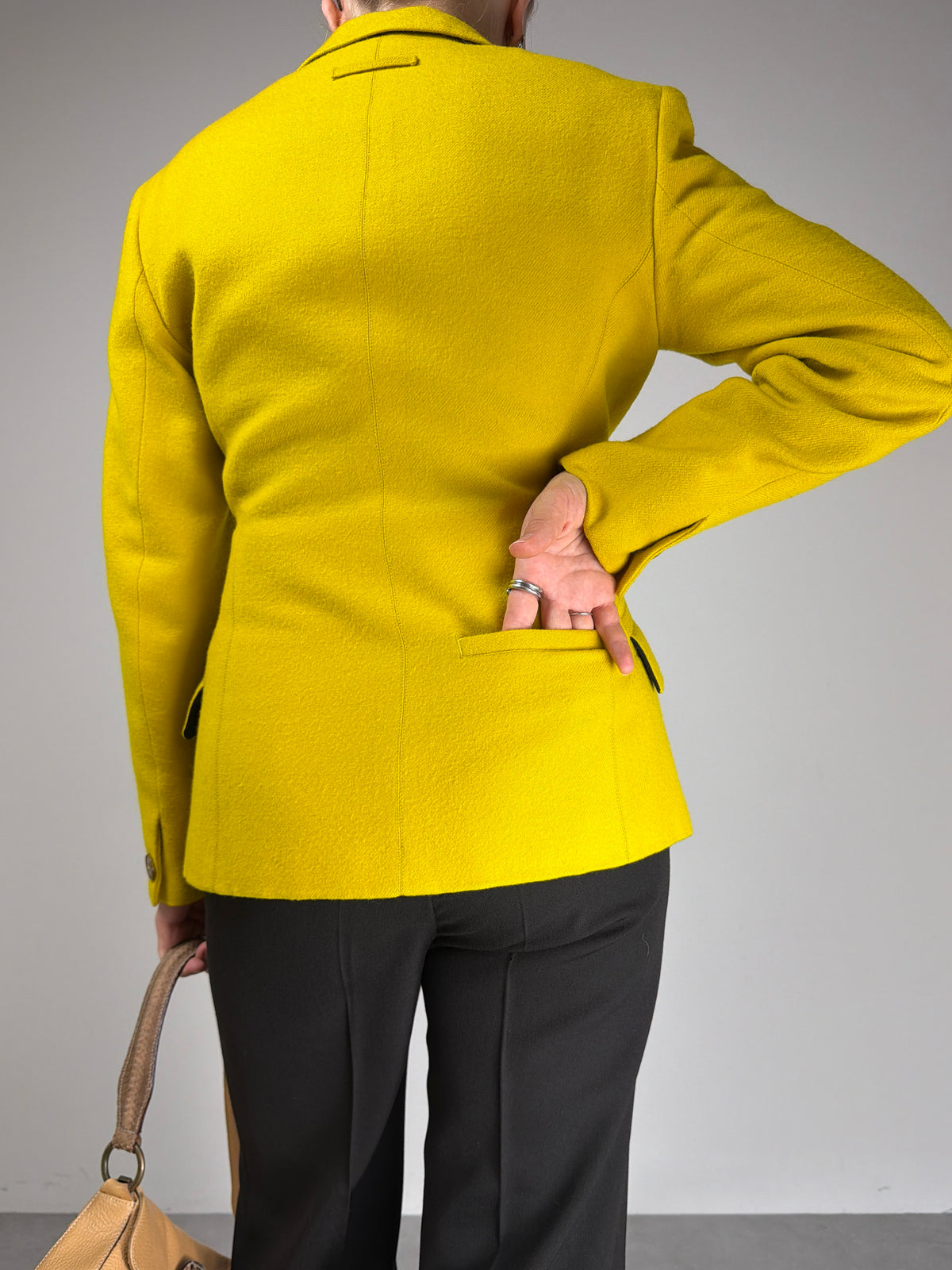 JEAN PAUL GAULTIER blazer in lana con collo alto