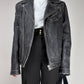 Chiodo in vera pelle effetto distressed
