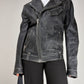 Chiodo in vera pelle effetto distressed