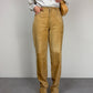 Pantalone in camoscio color cammello