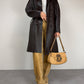 Trench vintage in vera pelle marrone