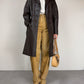 Trench vintage in vera pelle marrone