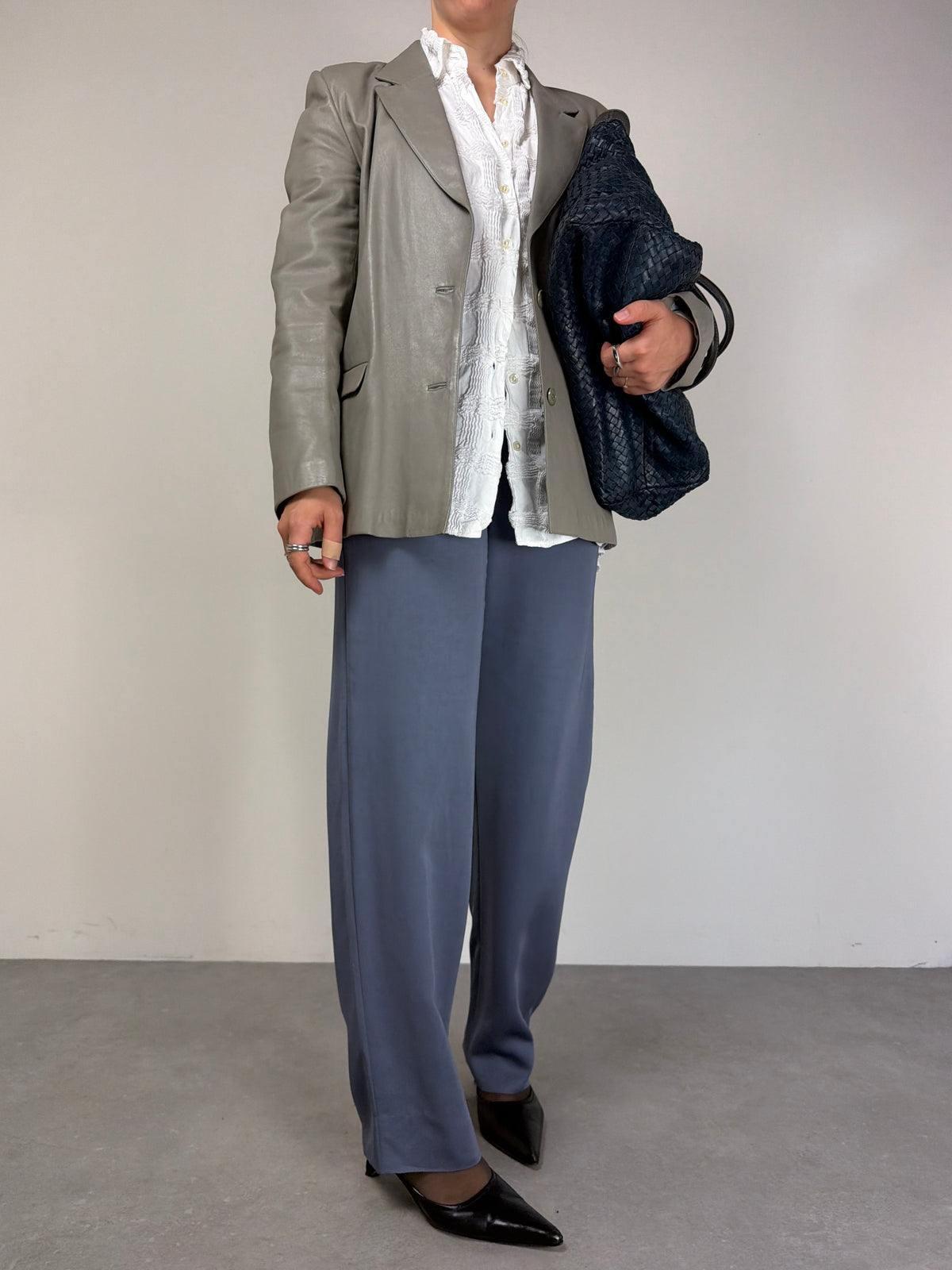 Blazer vintage in vera pelle