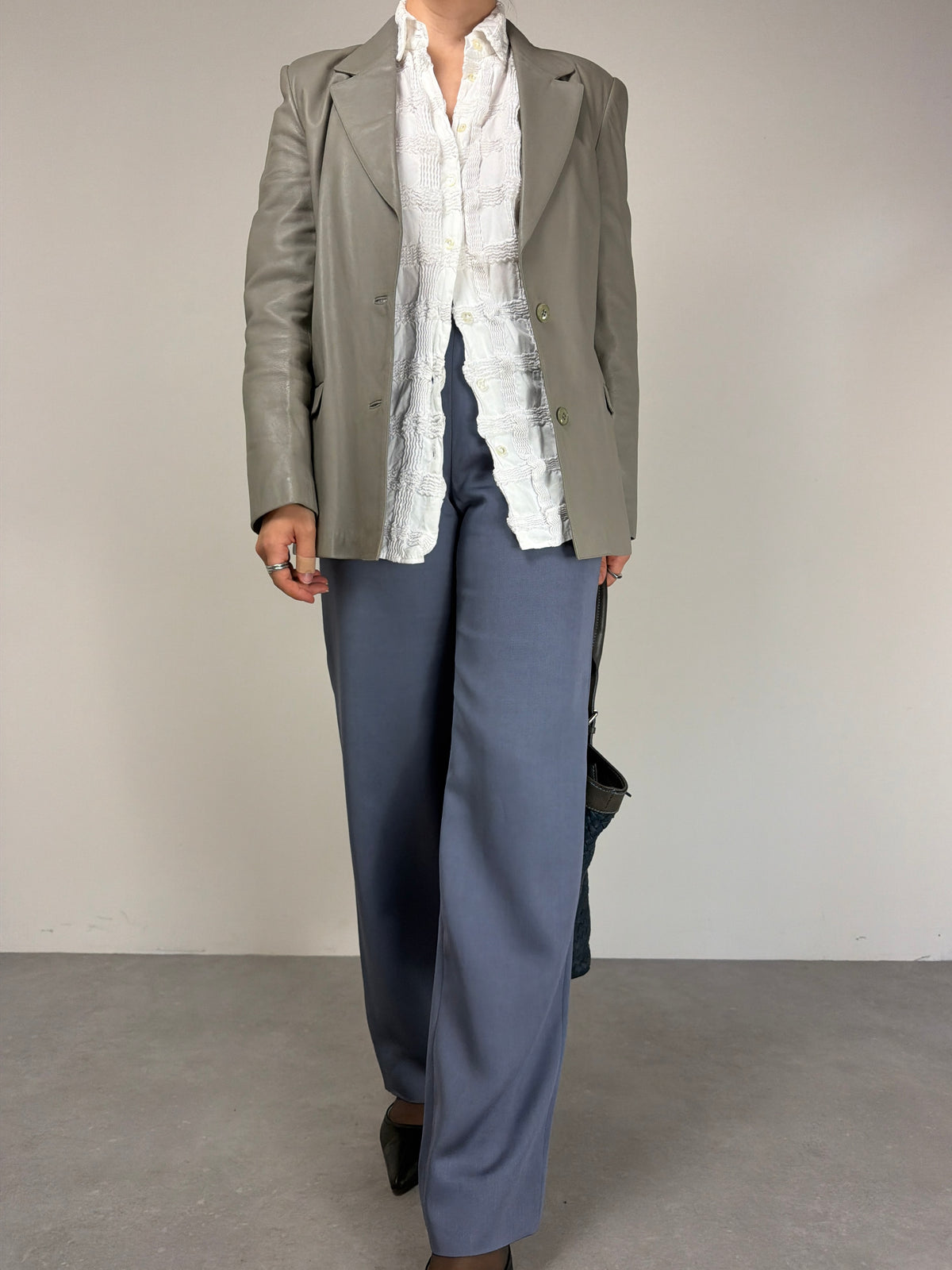Blazer vintage in vera pelle