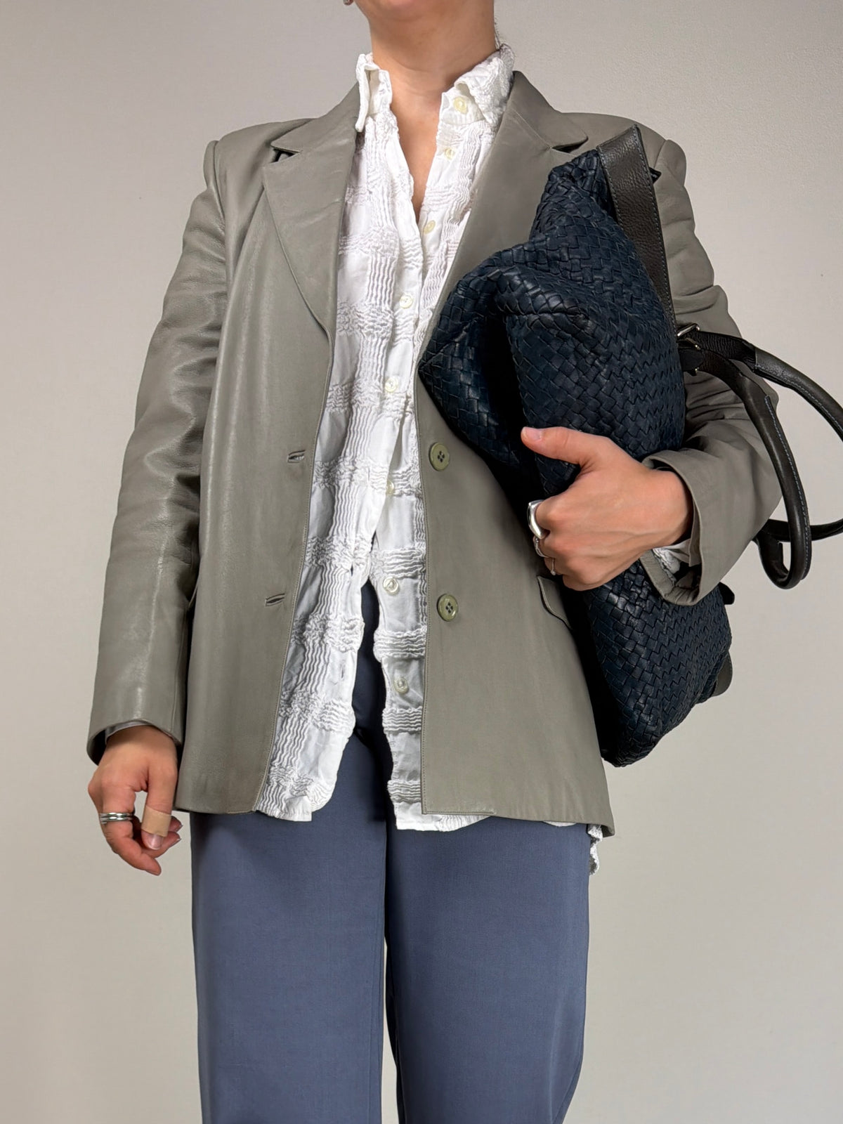 Blazer vintage in vera pelle