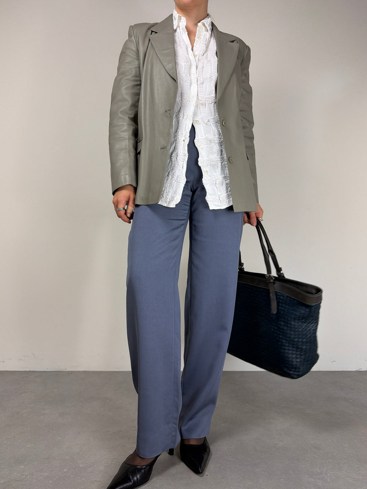 Blazer vintage in vera pelle