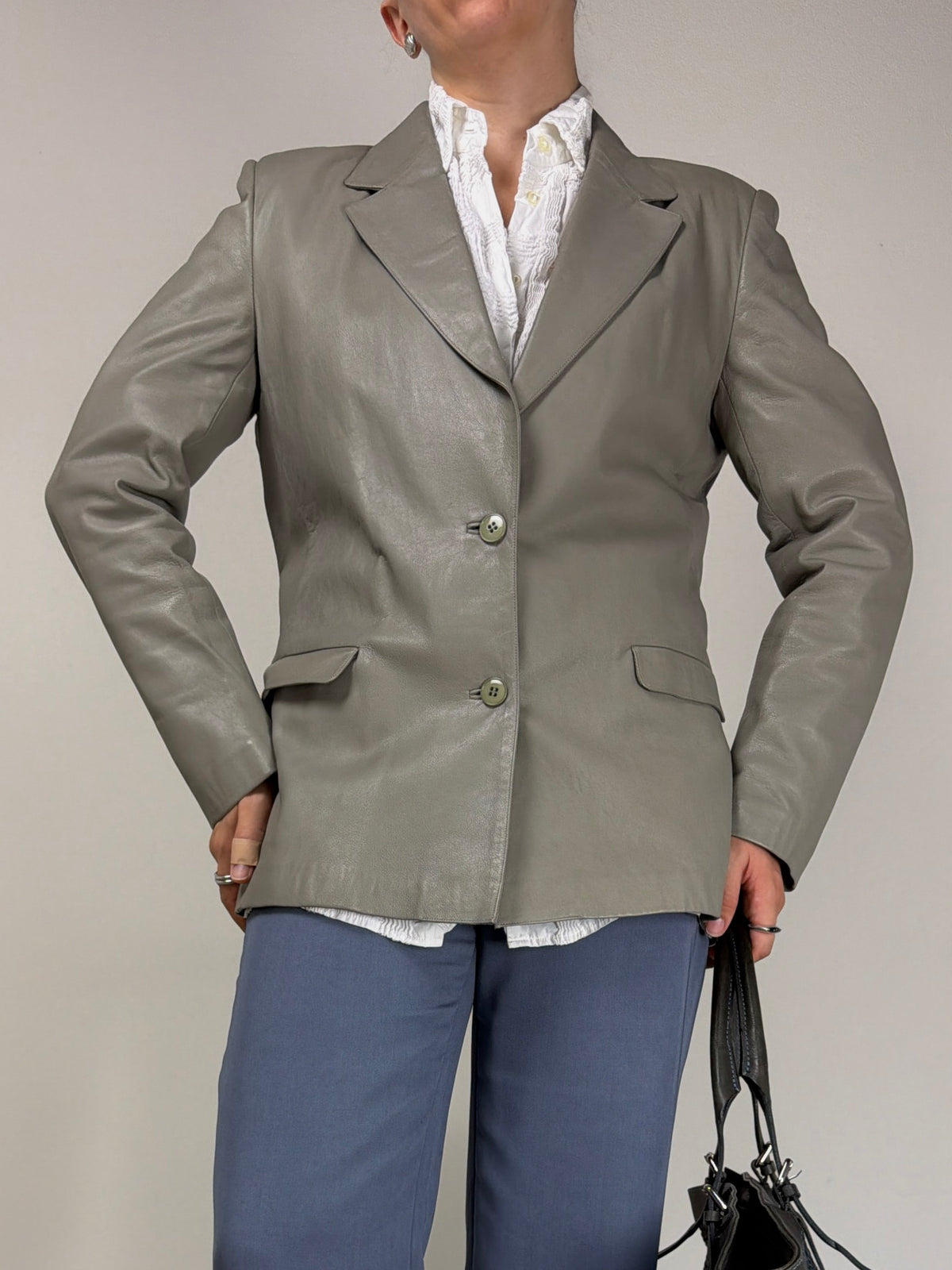 Blazer vintage in vera pelle