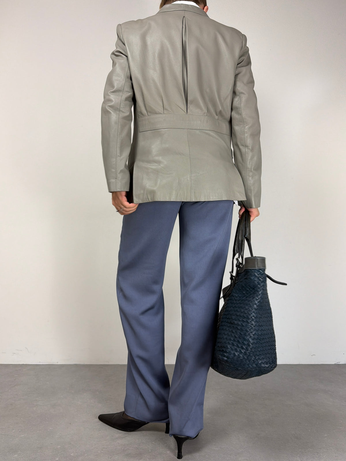 Blazer vintage in vera pelle