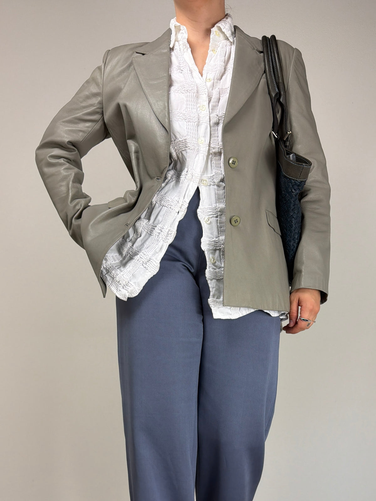 Blazer vintage in vera pelle