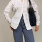 Camicia in cotone effetto nido d'ape a griglia