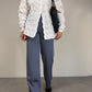 Camicia in cotone effetto nido d'ape a griglia