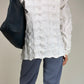 Camicia in cotone effetto nido d'ape a griglia