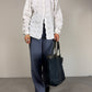 Camicia in cotone effetto nido d'ape a griglia