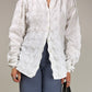 Camicia in cotone effetto nido d'ape a griglia