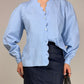 Camicia vintage in cotone con bordo smerlato