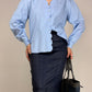 Camicia vintage in cotone con bordo smerlato