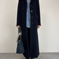 Cappotto vintage lungo in pura lana vergine blu