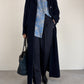 Cappotto vintage lungo in pura lana vergine blu