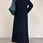 Cappotto vintage lungo in pura lana vergine blu