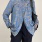 Camicia in jacquard di pura seta a fantasia orientale