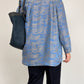 Camicia in jacquard di pura seta a fantasia orientale