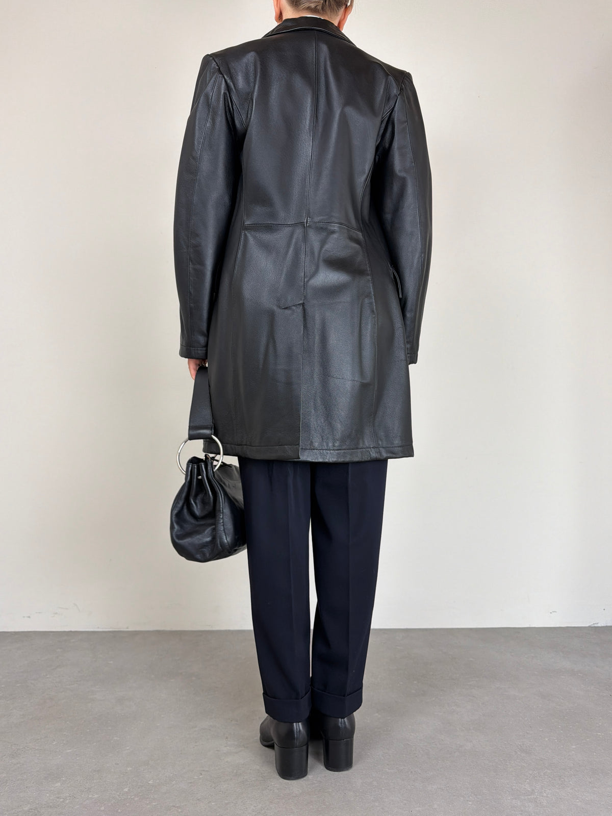 Giacca in vera pelle nera made in Italy