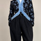 Giacca vintage in jacquard con pelliccia
