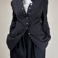 Blazer vintage in lana con bottoni gioiello