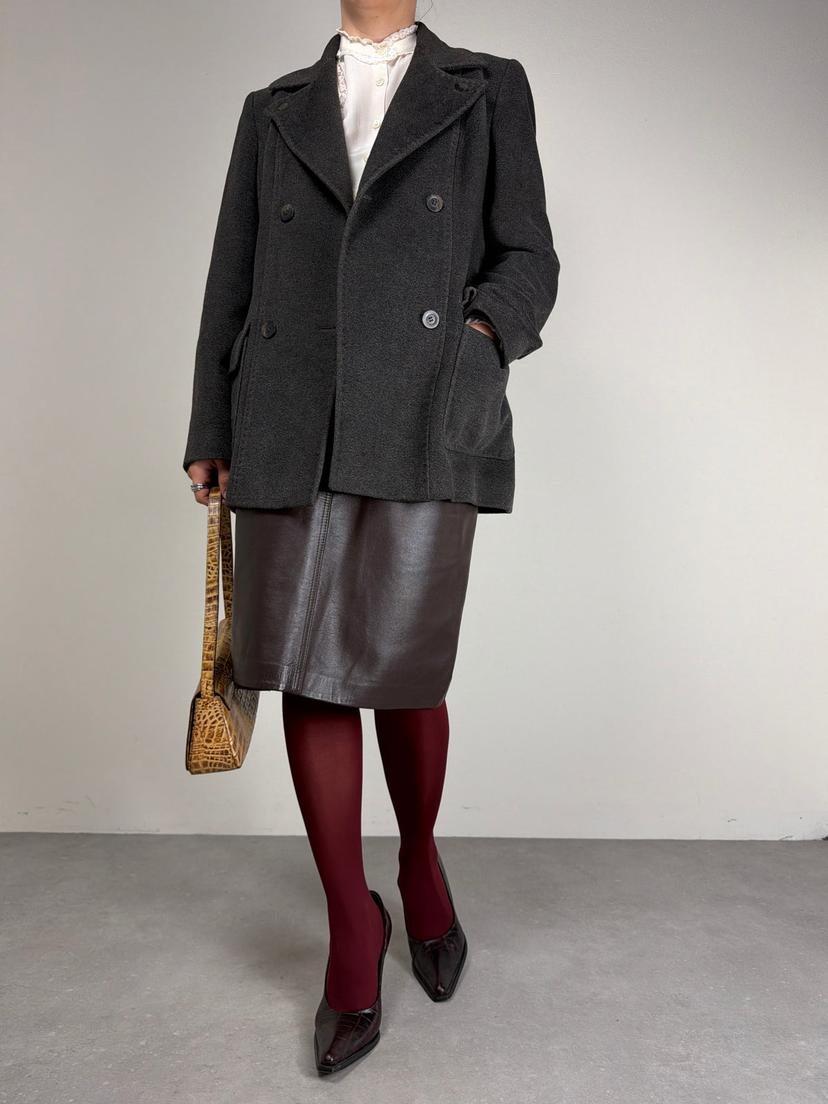 Cappottino in lana, seta, cashmere e angora