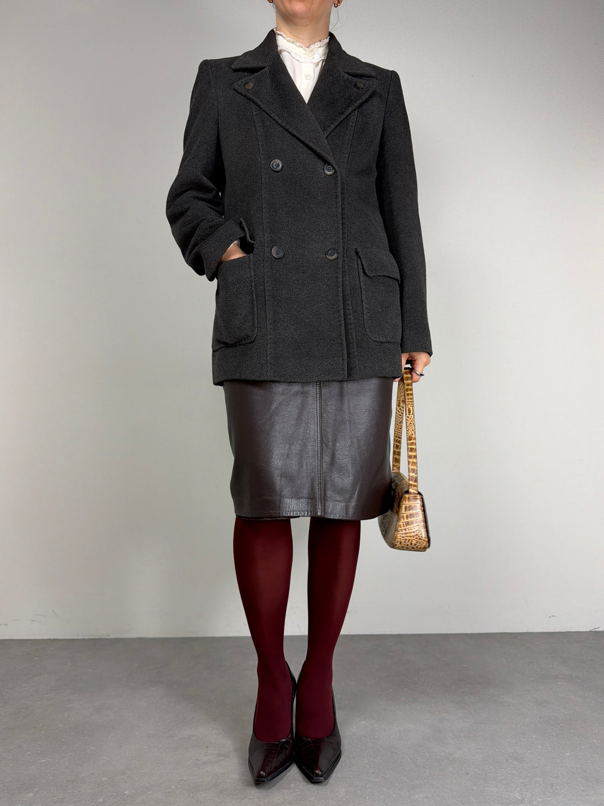 Cappottino in lana, seta, cashmere e angora